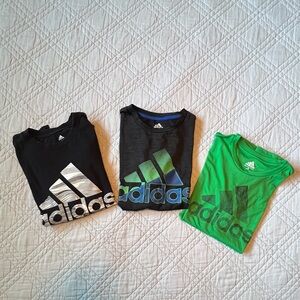 3 Adidas T-Shirts, 1 L/S 2 S/S, Boys Size M (10-12)
